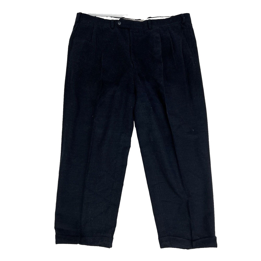 Samuelsohn Loro‎ Piana Zealander Wool Blue Double Pleat Dress Pants Size 41X28